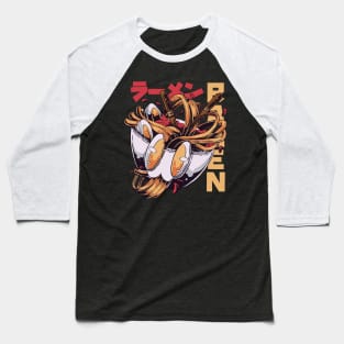 Anime Style Ramen Illustration Baseball T-Shirt